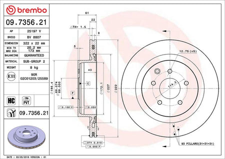 Brembo 09.7356.21 Brake Disc - 2