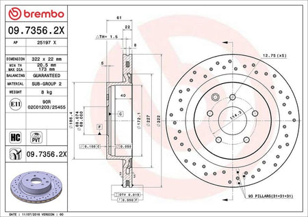 Brembo 09.7356.2X Brake Disc - 2
