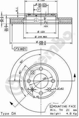Brembo 09.7628.11 Brake Disc - 2