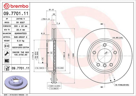 Brembo 09.7701.11 Brake Disc - 2