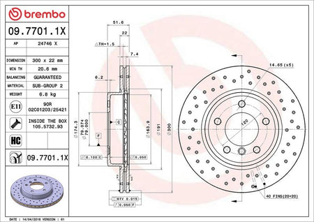 Brembo 09.7701.1X Brake Disc - 2