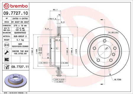 Brembo 09.7727.11 Brake Disc - 2