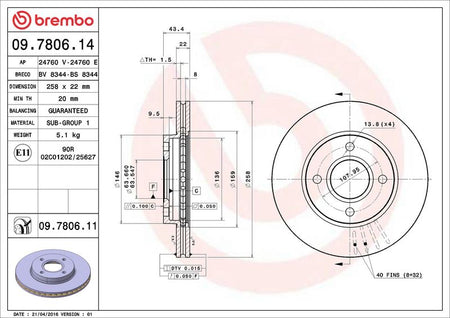 Brembo 09.7806.11 Brake Disc - 2