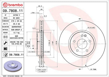 Brembo 09.7808.11 Brake Disc - 2