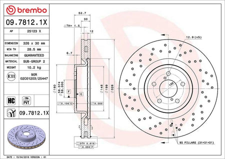 Brembo 09.7812.1X Brake Disc - 2