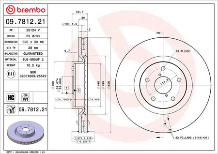 Brembo 09.7812.21 Brake Disc - 2