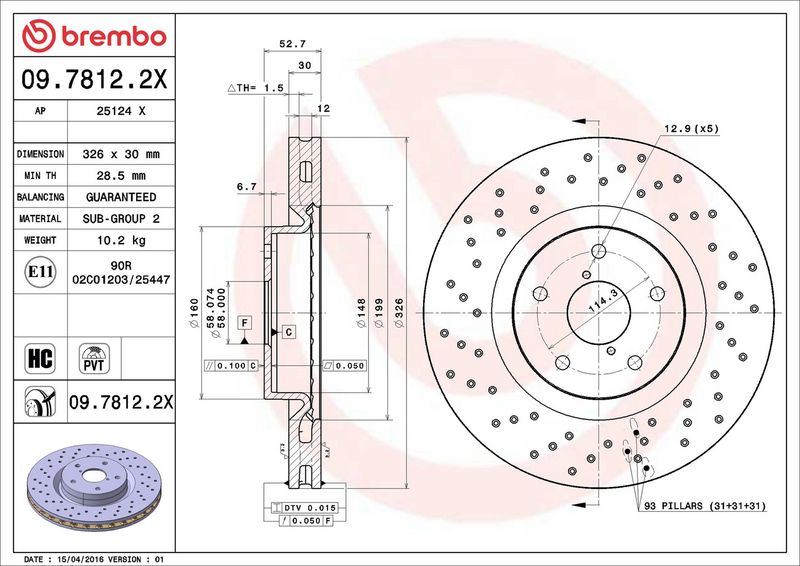 Brembo 09.7812.2X Brake Disc - 2