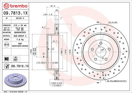 Brembo 09.7813.1X Brake Disc - 2