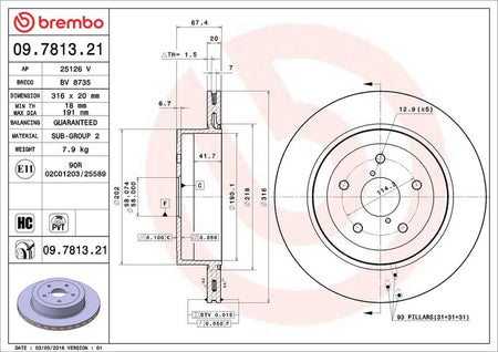 Brembo 09.7813.21 Brake Disc - 2
