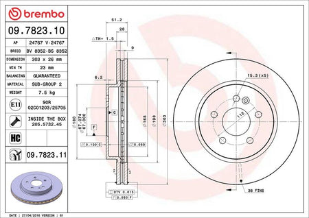 Brembo 09.7823.11 Brake Disc - 2
