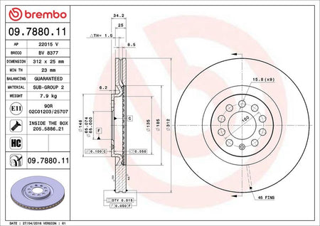 Brembo 09.7880.11 Brake Disc - 2