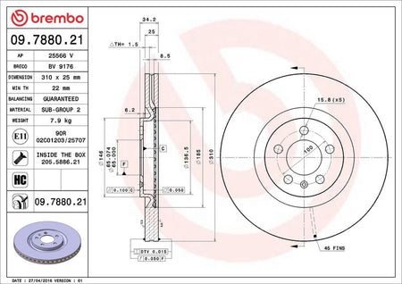 Brembo 09.7880.21 Brake Disc - 2