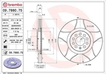 Brembo 09.7880.75 Brake Disc - 2
