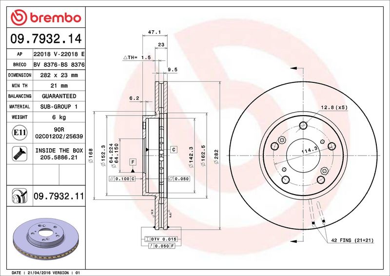 Brembo 09.7932.11 Brake Disc - 2