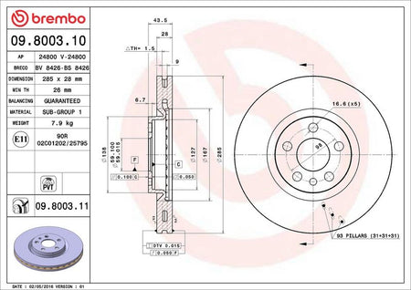Brembo 09.8003.11 Brake Disc - 2