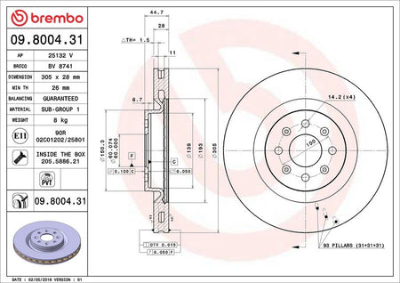 Brembo 09.8004.31 Brake Disc - 2