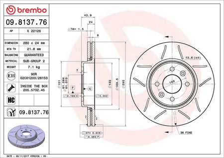 Brembo 09.8137.76 Brake Disc - 2