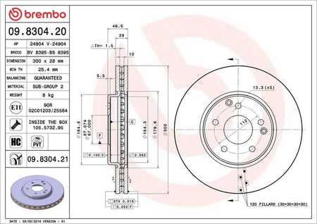 Brembo 09.8304.21 Brake Disc - 2