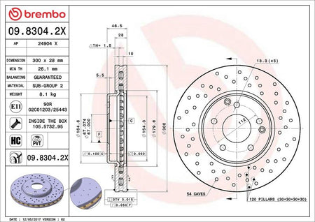 Brembo 09.8304.2X Brake Disc - 2
