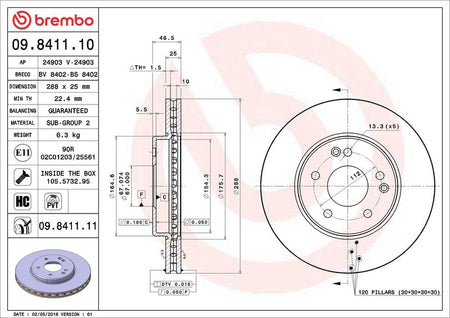 Brembo 09.8411.11 Brake Disc - 2