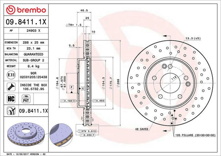 Brembo 09.8411.1X Brake Disc - 2