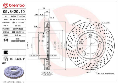 Brembo 09.8420.11 Brake Disc - 2