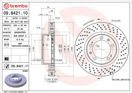 Brembo 09.8421.11 Brake Disc - 2