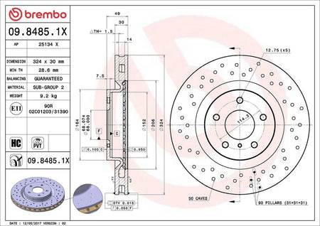 Brembo 09.8485.1X Brake Disc - 2