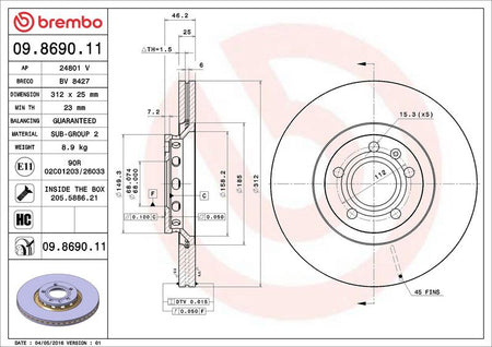 Brembo 09.8690.11 Brake Disc - 2