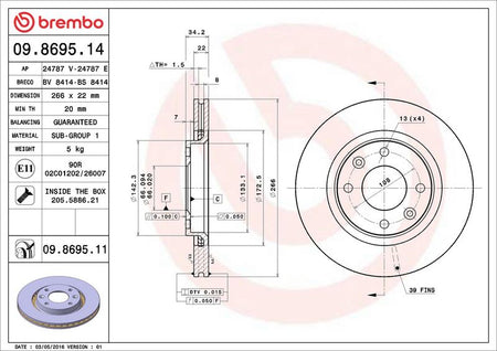 Brembo 09.8695.11 Brake Disc - 2