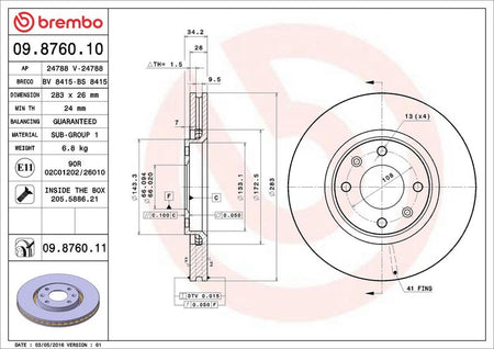 Brembo 09.8760.11 Brake Disc - 2