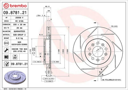 Brembo 09.8781.21 Brake Disc - 2