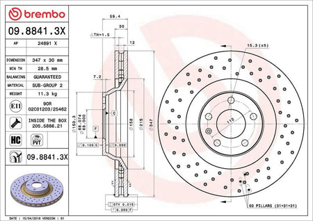 Brembo 09.8841.3X Brake Disc - 2