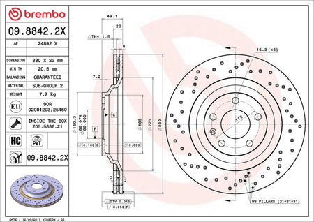 Brembo 09.8842.2X Brake Disc - 2