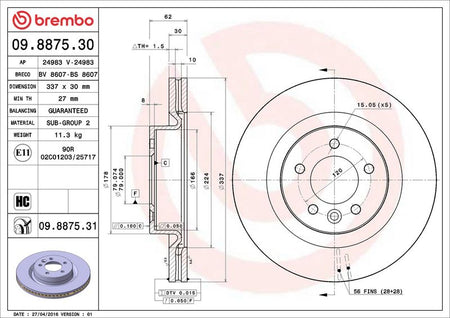 Brembo 09.8875.31 Brake Disc - 2