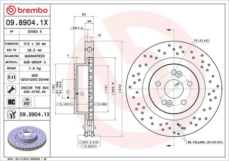 Brembo 09.8904.1X Brake Disc - 2