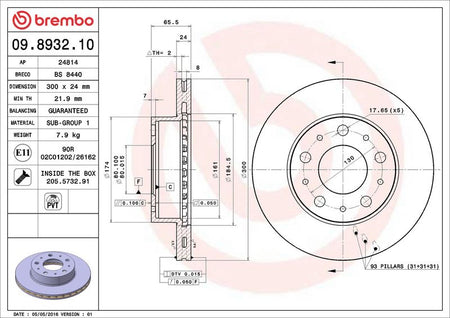 Brembo 09.8932.10 Brake Disc - 2