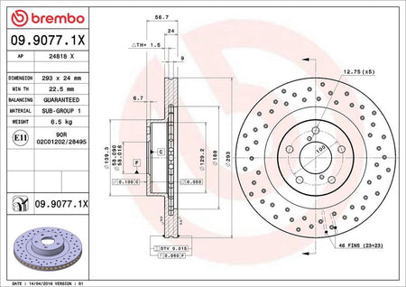 Brembo 09.9077.1X Brake Disc - 2