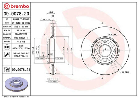 Brembo 09.9078.21 Brake Disc - 2