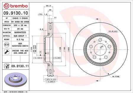 Brembo 09.9130.11 Brake Disc - 2