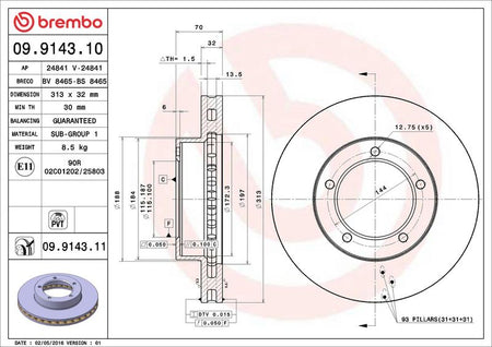 Brembo 09.9143.11 Brake Disc - 2