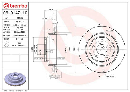 Brembo 09.9147.10 Brake Disc - 2
