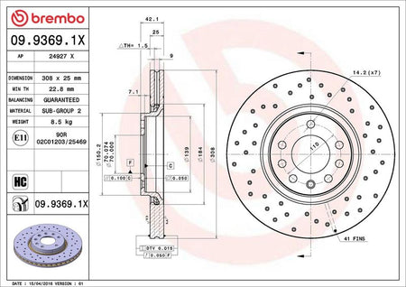Brembo 09.9369.1X Brake Disc - 2