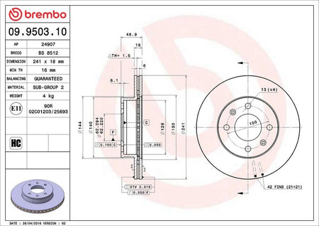 Brembo 09.9503.10 Brake Disc - 2