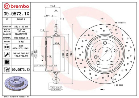 Brembo 09.9573.1X Brake Disc - 2