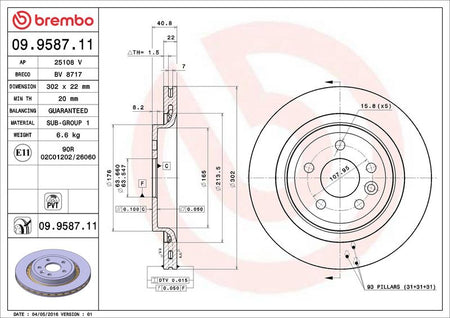Brembo 09.9587.11 Brake Disc - 2
