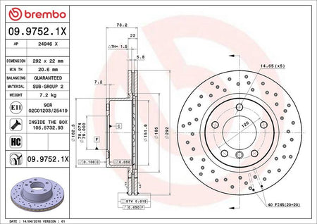 Brembo 09.9752.1X Brake Disc - 2