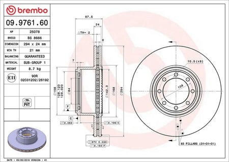 Brembo 09.9761.60 Brake Disc - 2