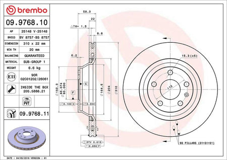 Brembo 09.9768.11 Brake Disc - 2