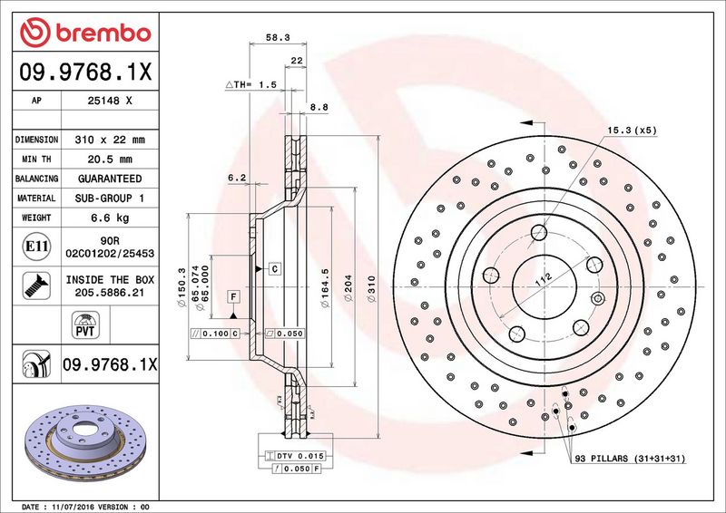 Brembo 09.9768.1X Brake Disc - 2